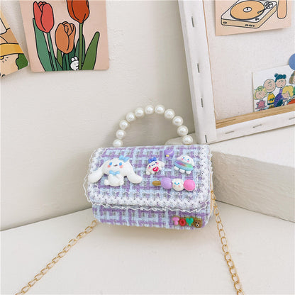 Children's Cartoon Fashion Pearl Tote Simple Chain Children's Shoulder Bags