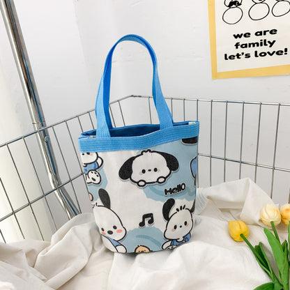 Large Capacity Cartoon Canvas Family Lunch Box Handbags