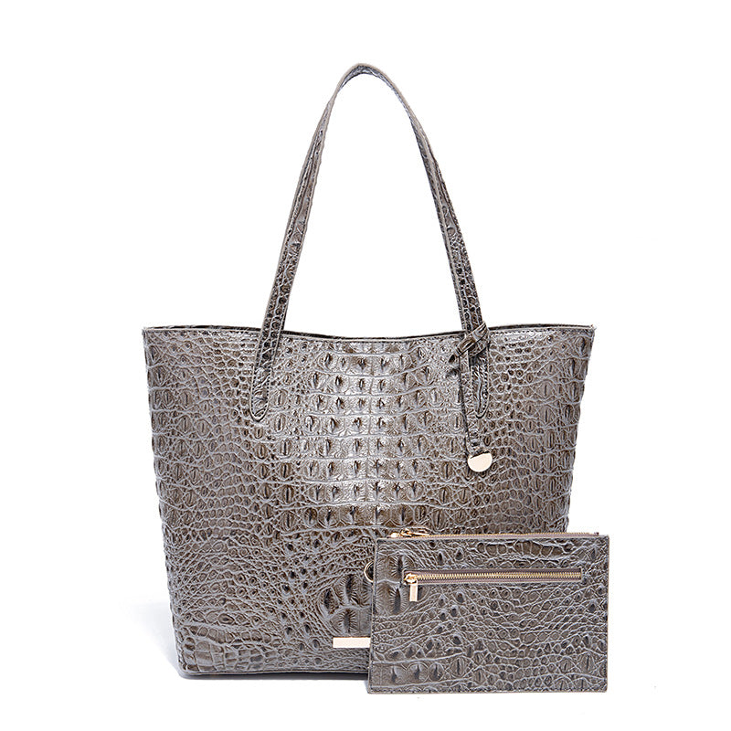 Sac à main fourre-tout pour femme motif crocodile rétro Brahmin