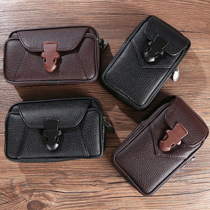 Men's Leather Fashion Cell Pannier Mobile Phone Bags