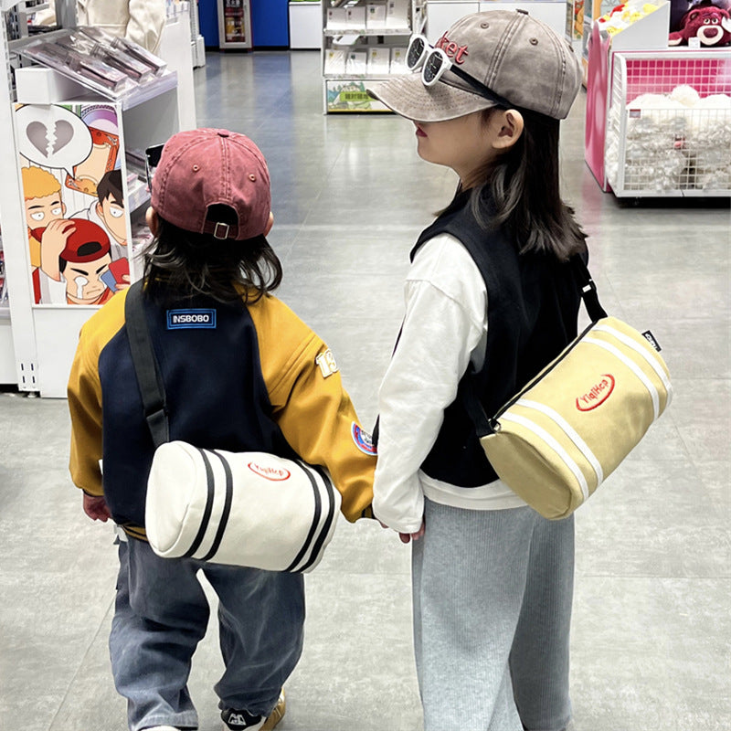 Sacs à bandoulière pour enfants de style coréen à rayures avec lettres