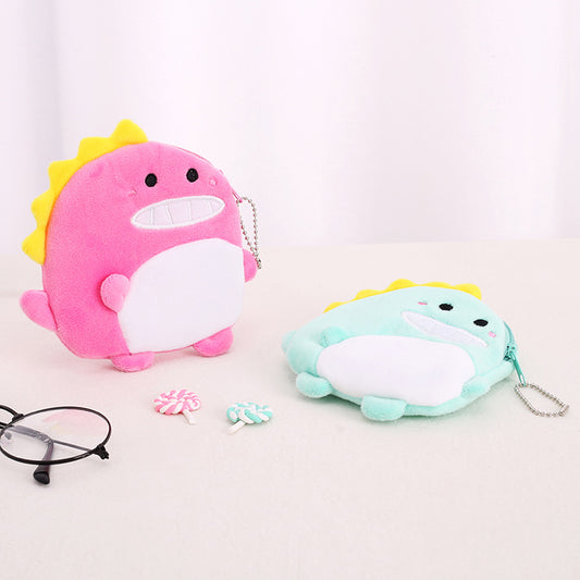 Cute Cartoon Penguin Dinosaur Plush Cable Children's Coin Purse