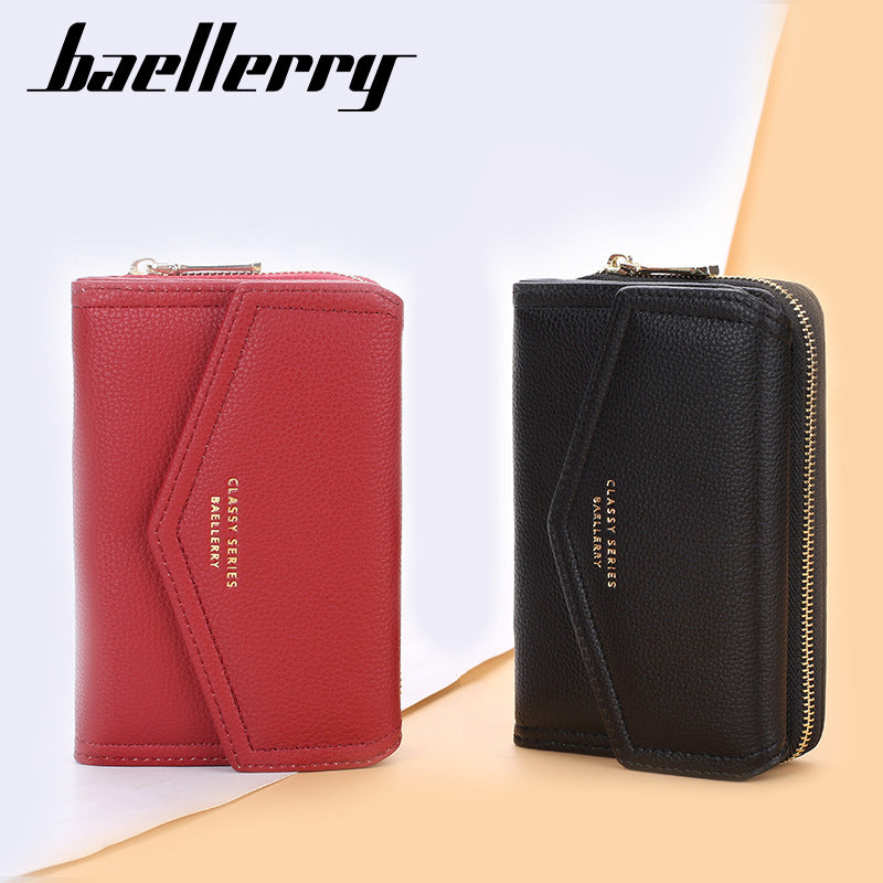 Women's Short Korean Style Large Capacity Zipper Ladies Wallets