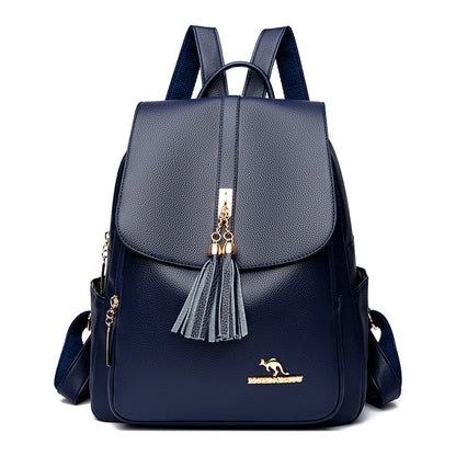 Women's Tactile Feel Fashion Tassel Large Capacity Backpacks