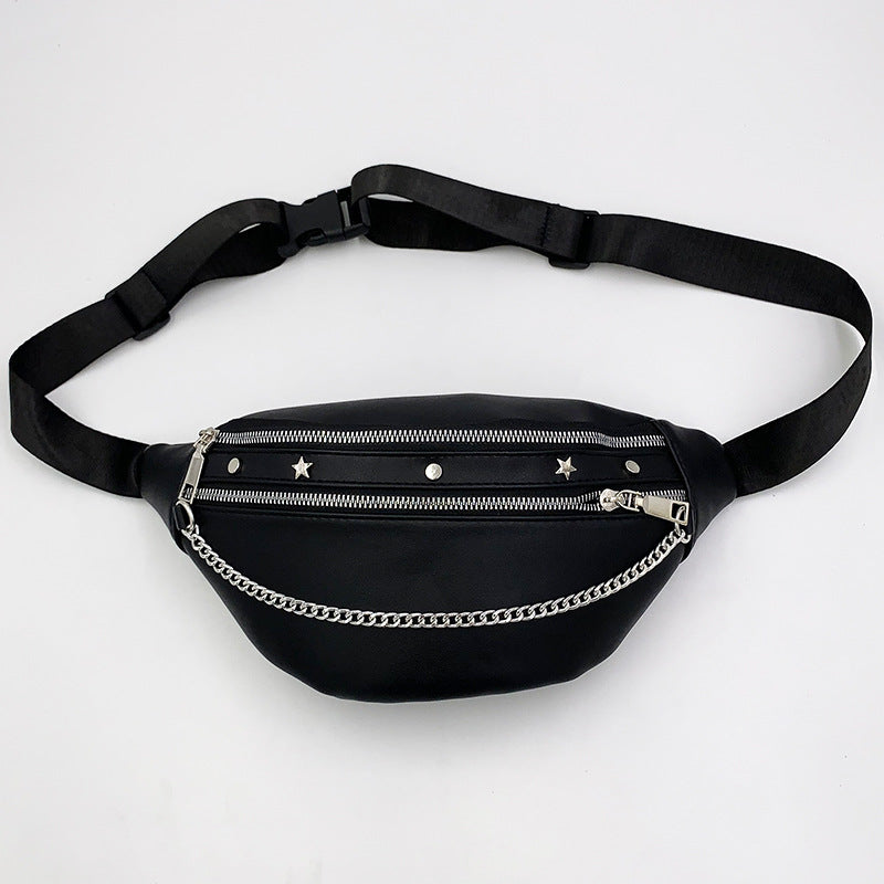 Women's Hip Hop Punk Chain Rivets Fashion Waist Packs