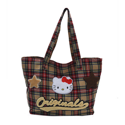 Cartoon Canvas Female Cute Cat Large Bags