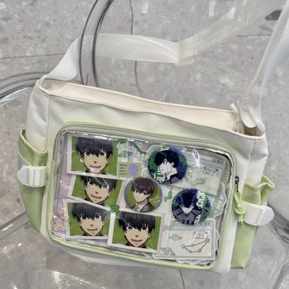 Women's Style Transparent Bar Cartoon Class Book Shoulder Bags