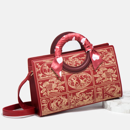 Women's Embroidered Mother Elegant Red Wedding High-grade Handbags