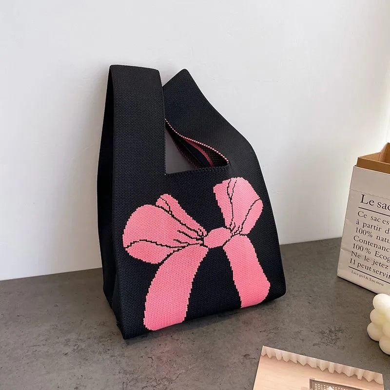 Popular Woolen Yarn Fashion Simple Bow Handbags