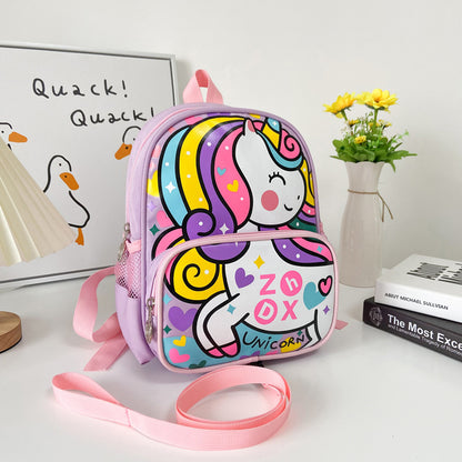 Sacs d'école maternelle personnalisés avec impression de voiture pour garçons, motif licorne de dessin animé