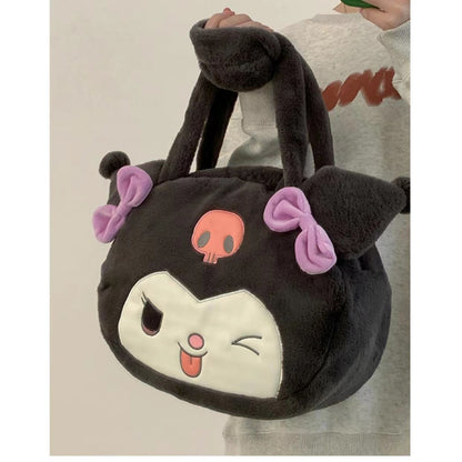 Cute Lolita Cartoon Furry Tuition Large Handbags