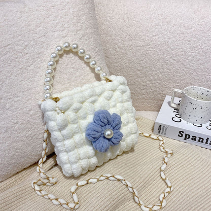 Hand-woven Cream Puff Floral Material For Bags