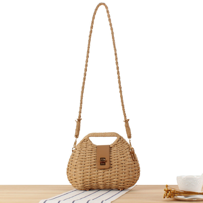 Style Woven Niche Western Straw Seaside Crossbody Bags