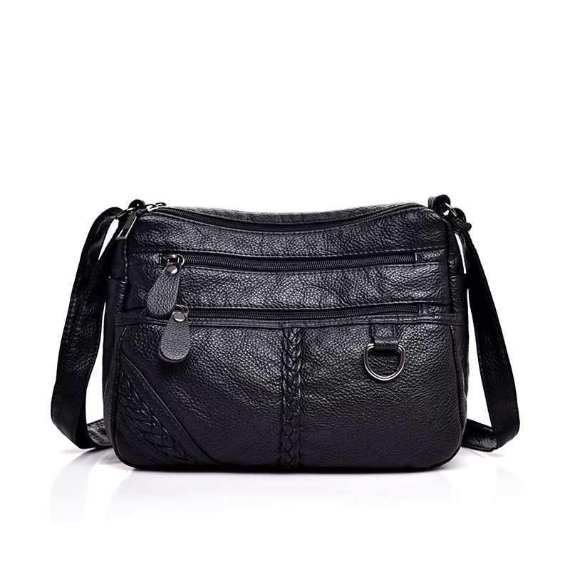 Women's Mother Style Washed Leather Soft Versatile Crossbody Bags