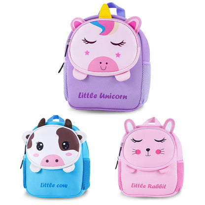 Sacs d'école maternelle ultra légers en trois dimensions pour enfants avec motif animal mignon