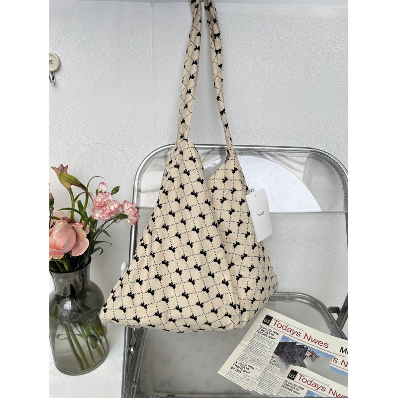 Leopard Print Floral Canvas Female White Shoulder Bags