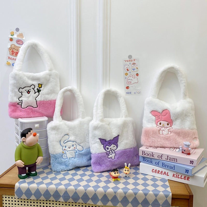 Heart Hand Style Embroidery Soft Zipper Bags