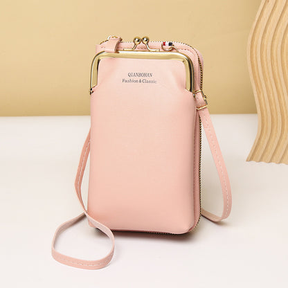 Modèle vertical pour femme en forme carrée, sacs intégrés pour téléphone en cuir