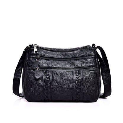 Women's Mother Style Washed Leather Soft Versatile Crossbody Bags