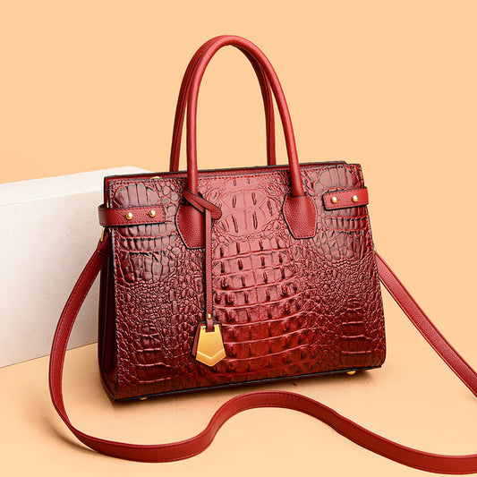 Women's Good Texture Four Crocodile Pattern Large Bags