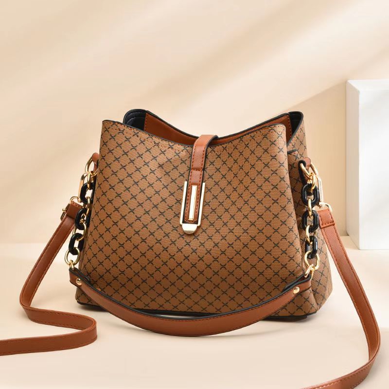 Women's Retro Pattern Fashion Large Capacity Bucket Handbags