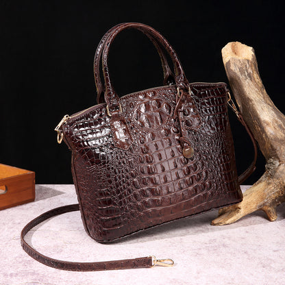 Women's For Retro Crocodile Pattern Brahmin Portable Handbags