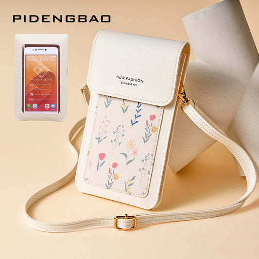 Stylish Touch Screen Thin Printed Mini Phone Bags