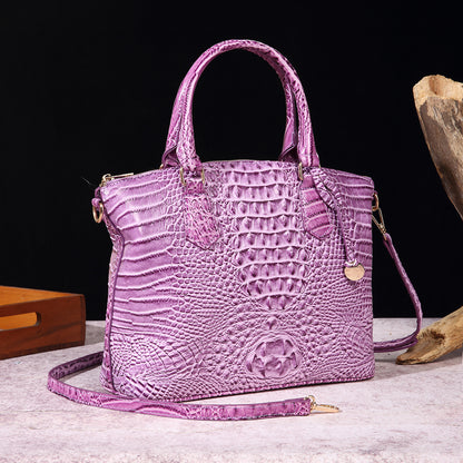 Women's For Retro Crocodile Pattern Brahmin Portable Handbags