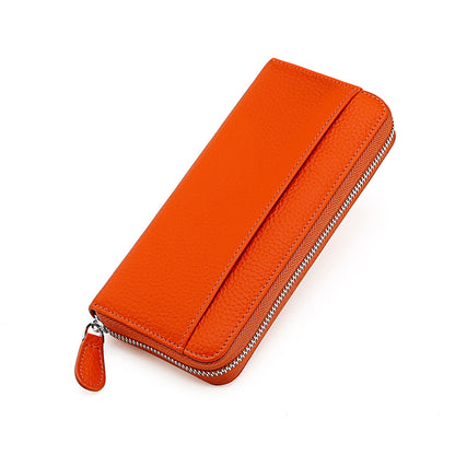 Women's Swiping Leather Long Style Expanding Clutch Ladies Wallets