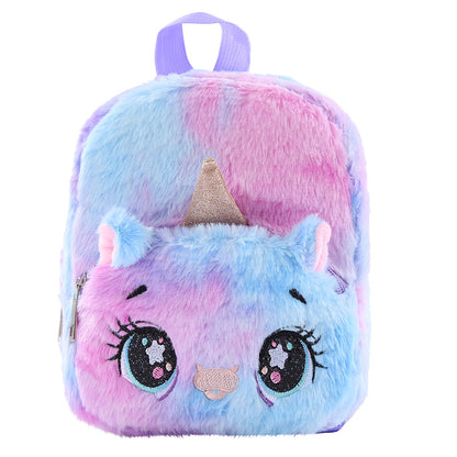 Sacs d'école pour élèves du primaire en peluche licorne pour adolescents et loisirs