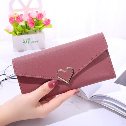 Women's Plain Heart-shaped Long Multiple Slots Mobile Buckle