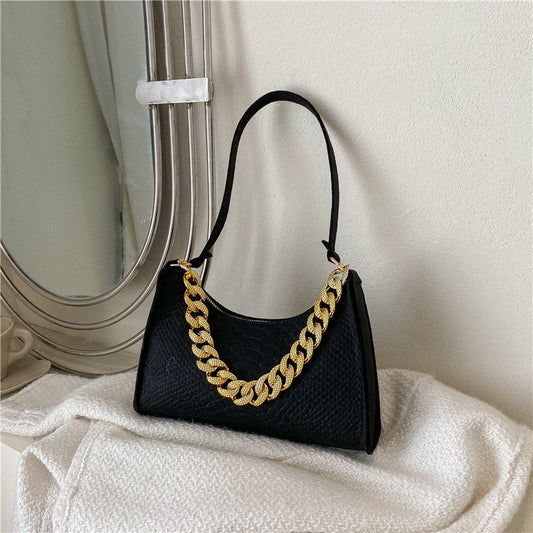 Women's Korean Fashion Retro Embossing Chain Temperament Shoulder Bags