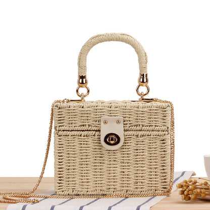 Classic Style Leisure Woven Box Straw Handbags