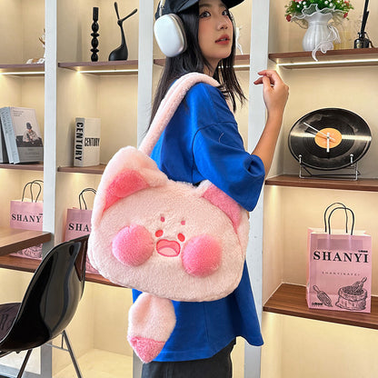 Cute Furry Cat Heart Fresh Versatile Large Shoulder Bags