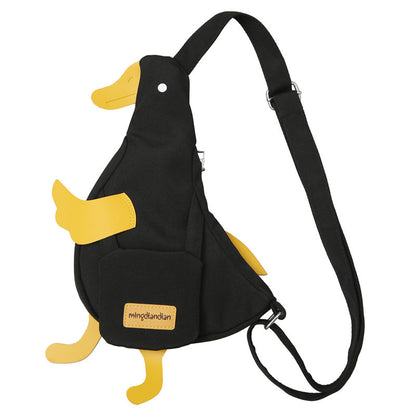 Duck Cartoon Cute Canvas Minimalism Slanted Shoulder Bags