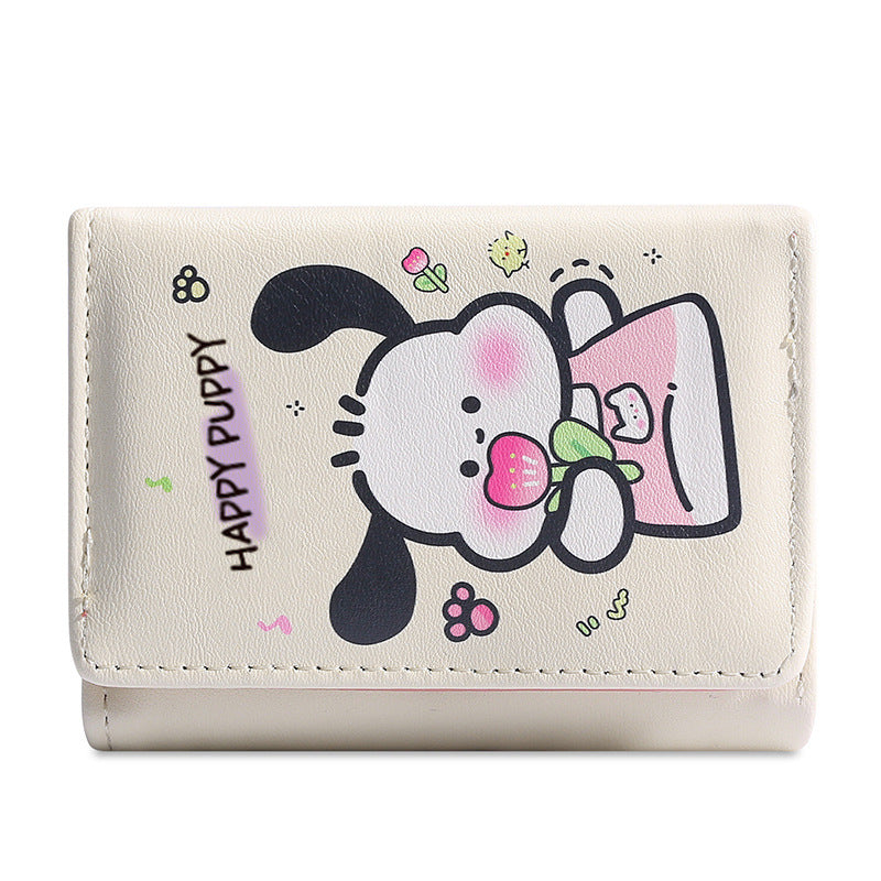 Women's Mini Clow Pacha Dog Portable Plaid Card Holder