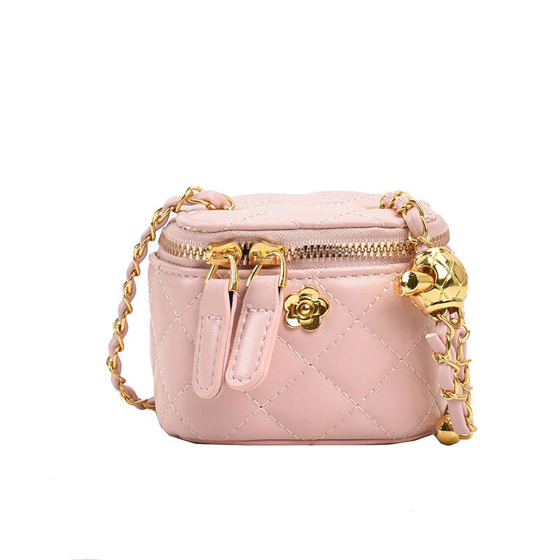 Children's Classic Style Fashion Camellia Small Golden Balls Children's Shoulder Bags