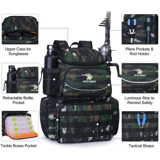 Nouveaux sacs à dos de sport camouflage multifonctionnels pour kit de pêche à la mode