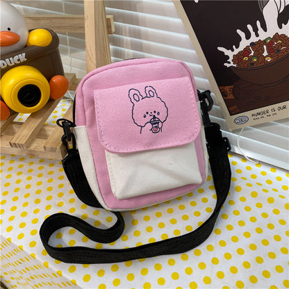 Canvas Female Summer Korean Style Cute Crossbody Bags