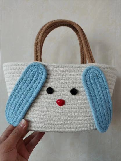 Beautiful Cute Cartoon Cotton Thread Woven Bags