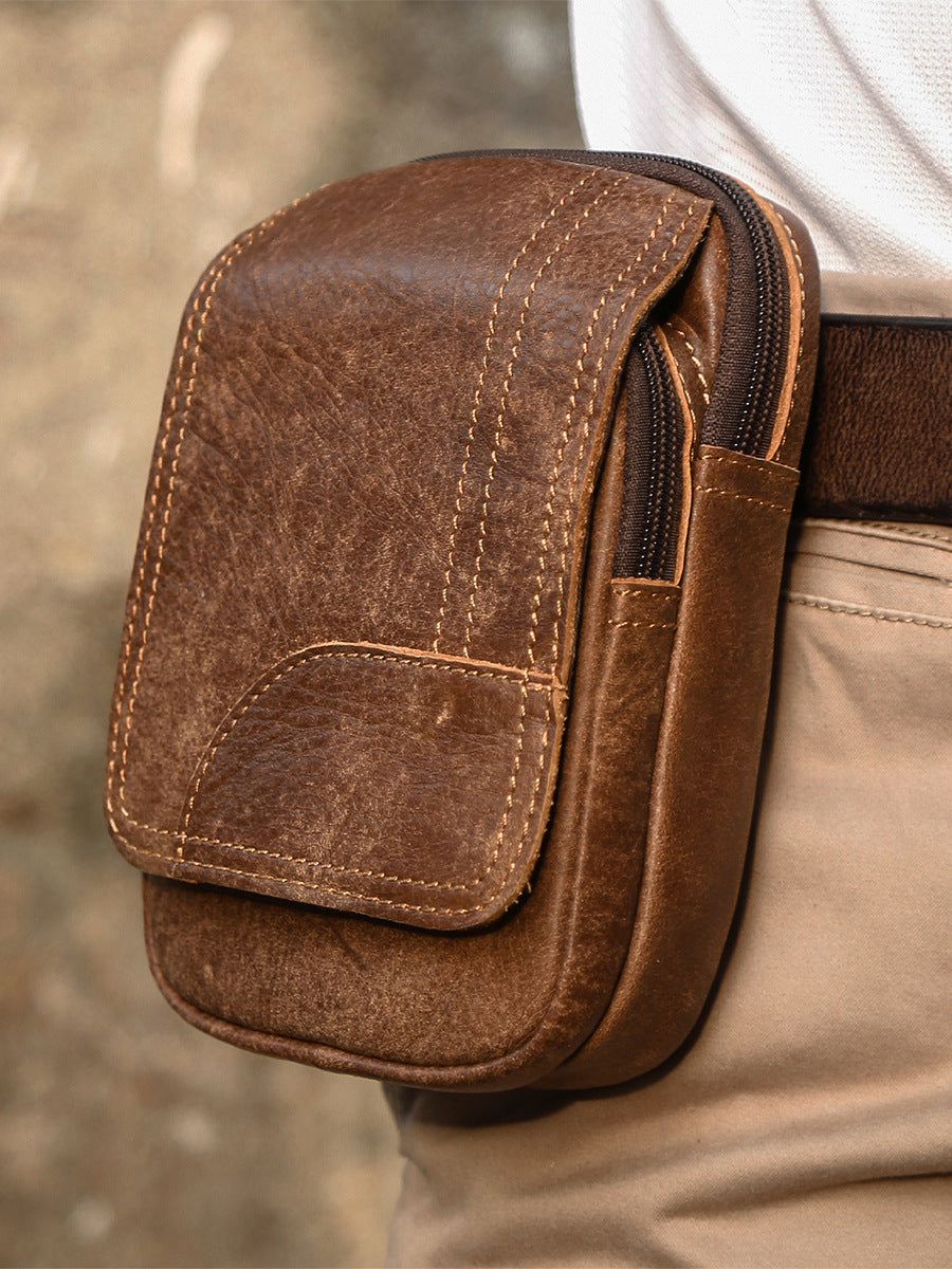 Sacs banane rétro en cuir mat pour hommes, style rétro, pour l'équitation