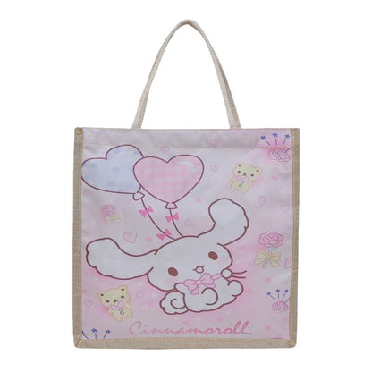 Sacs à bandoulière de grande capacité en lin avec motif de fraise mignon et dessin animé