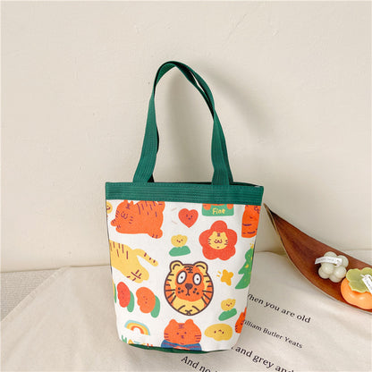 Carrying Canvas Family Lunch Box Cartoon Handbags