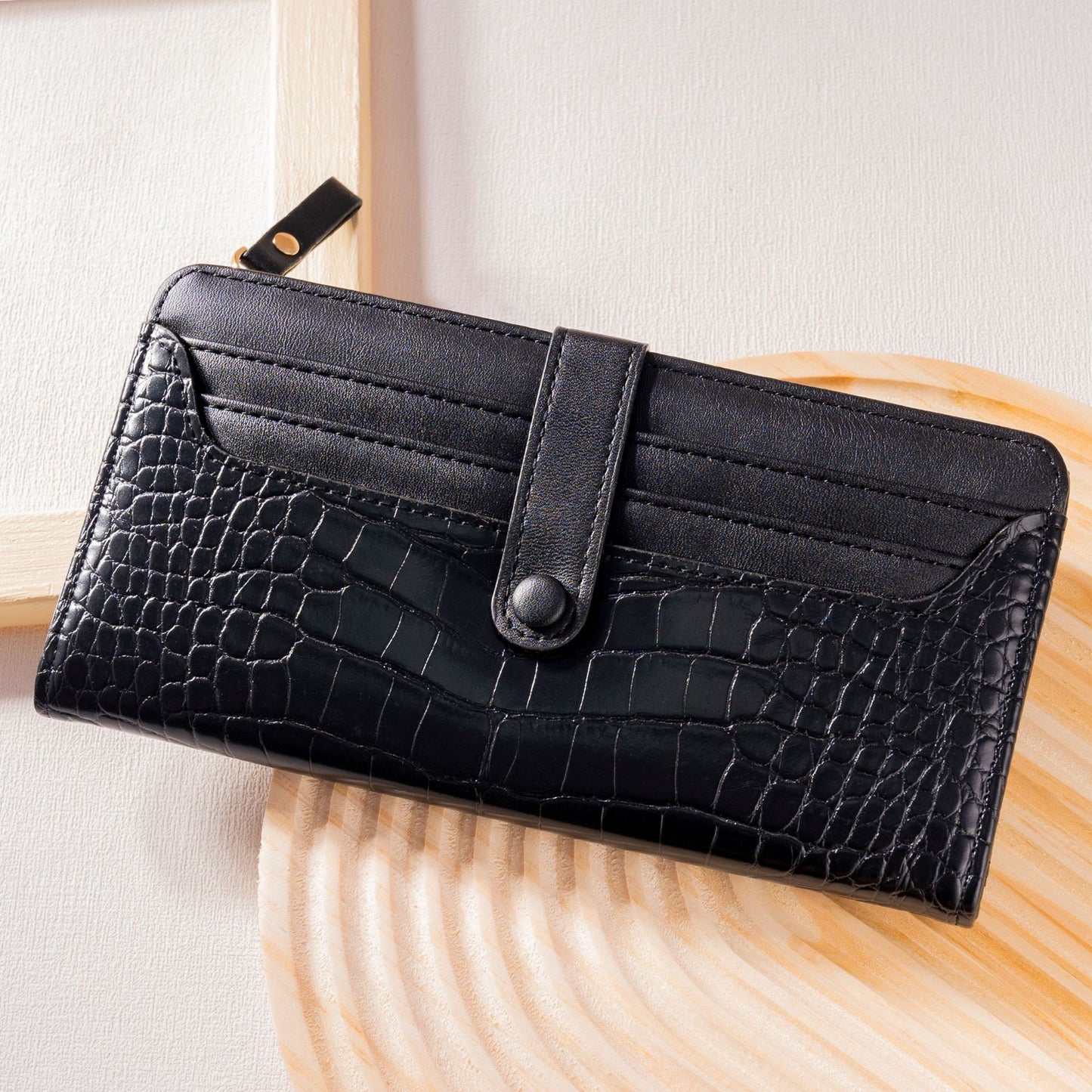 Women's Long Fashion Clutch Crocodile Pattern Zipper Hasp Creative Ladies Wallets