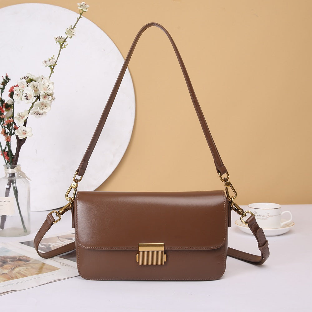 Women's Vintage Vegetable Tanned Cowhide Small Square Crossbody Bags