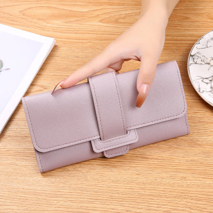 Women's Long Three-fold Flip Korean Style Fresh Ladies Wallets