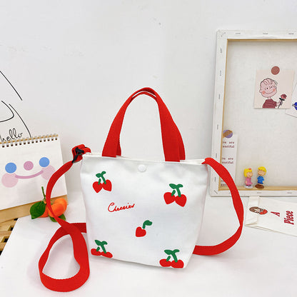 Sacs en toile glamour pour enfants avec motif fraise et ours