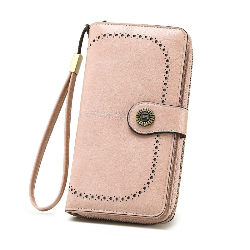 Women's Long Zipper Billfold Leather Fashion Ladies Wallets