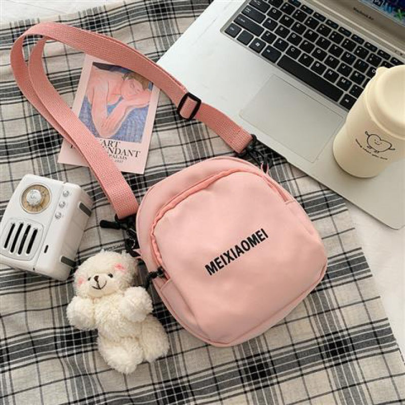 Small Female Korean Fashion Cute Canvas Crossbody Bags