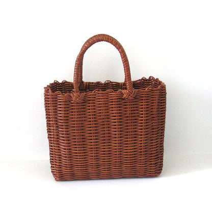 Women's Woven Hand Vegetable Basket Leisure Beach Handbags